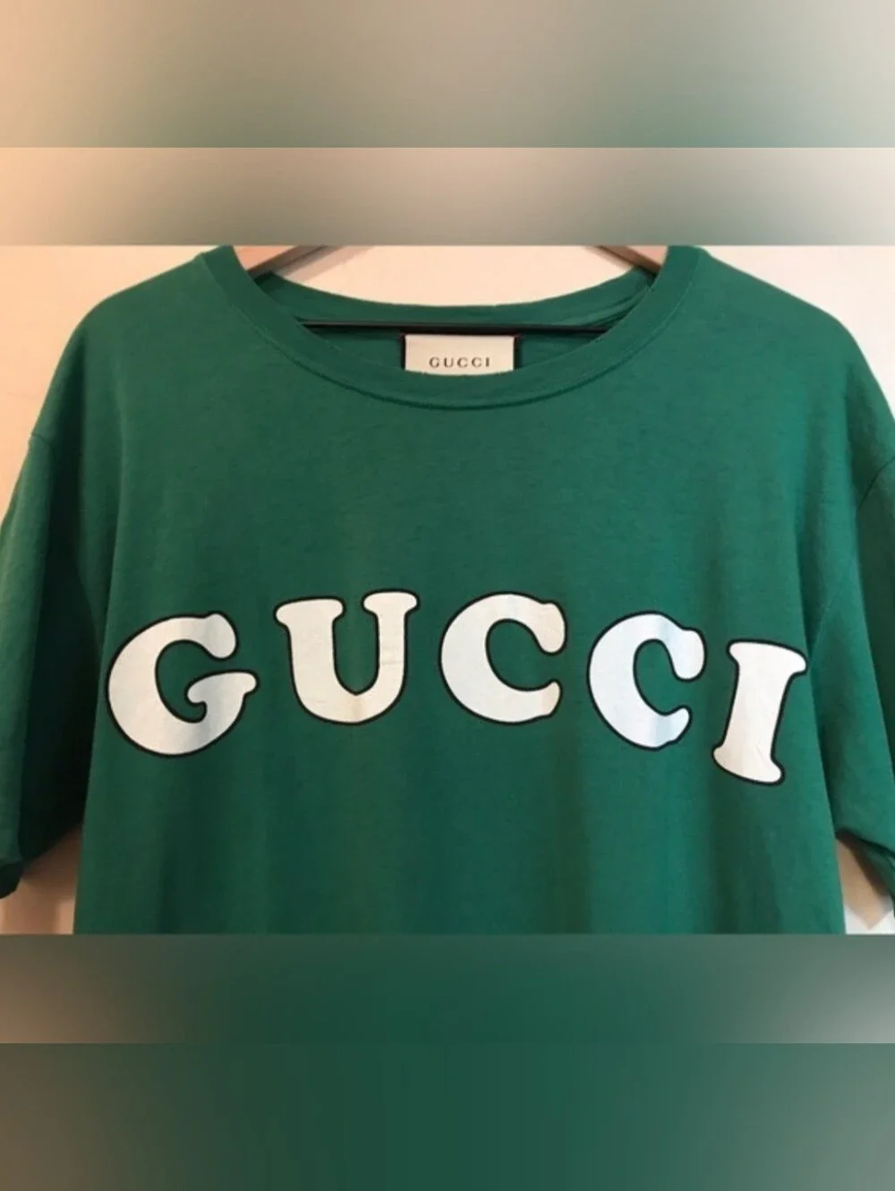 Gucci Green Short-Sleeve Logo Tee